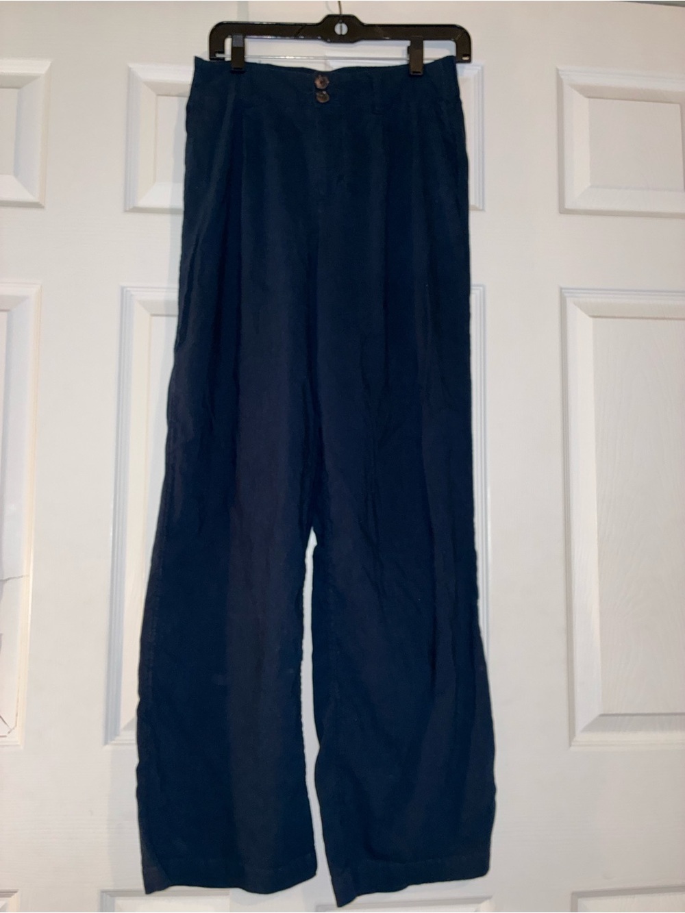LC Lauren Conrad Womens Navy Wide Leg Pleated Trousers High Waisted